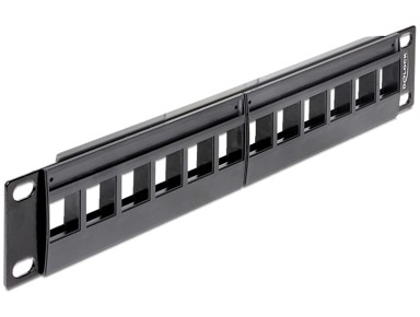 DELOCK Patch panel 10" s Keystone priključcima, 12 portova